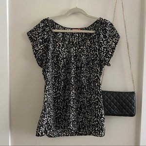 ONLY Leopard Uneck Short Sleeve Blouse
